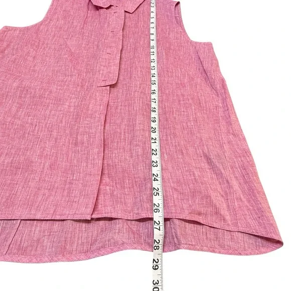 Lafayette 148 Sleeveless Pink Linen Blend Quiet Luxury Capsule‎ Wardrobe Size L - Picture 6 of 7